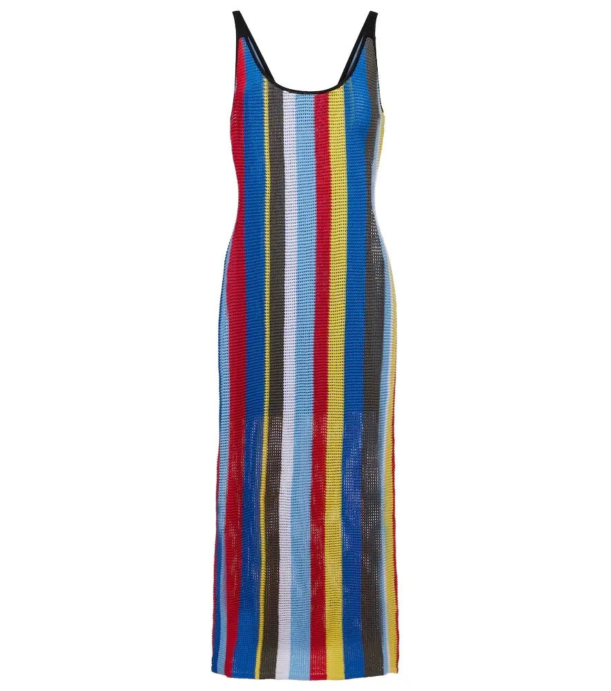 Staud Jessica striped crochet midi dress | Image 1 Staud Jessica striped crochet midi dress | Image 1