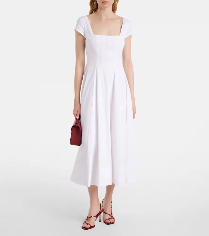 Staud Wells pleated midi dress | Thumbnail 2 Staud Wells pleated midi dress | Thumbnail 2