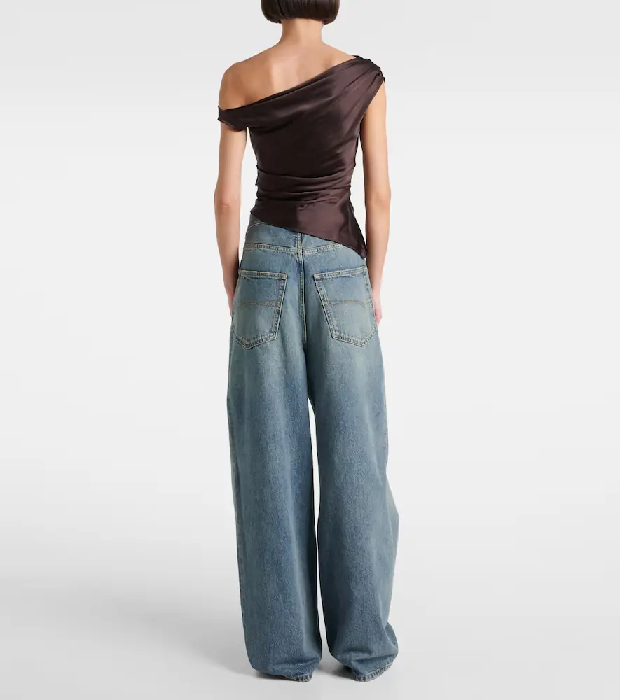 Staud Phare one-shoulder silk-blend satin top | Thumbnail 4