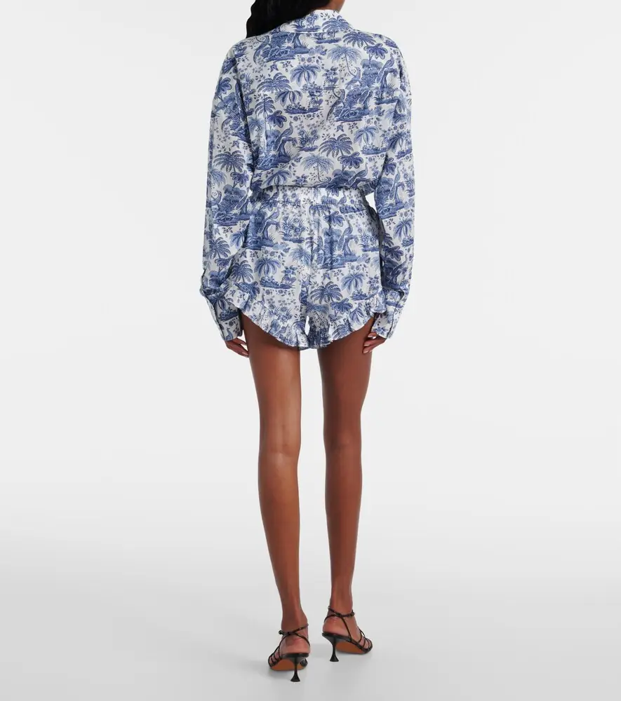 Staud Boyana printed cotton toile shorts | Thumbnail 3