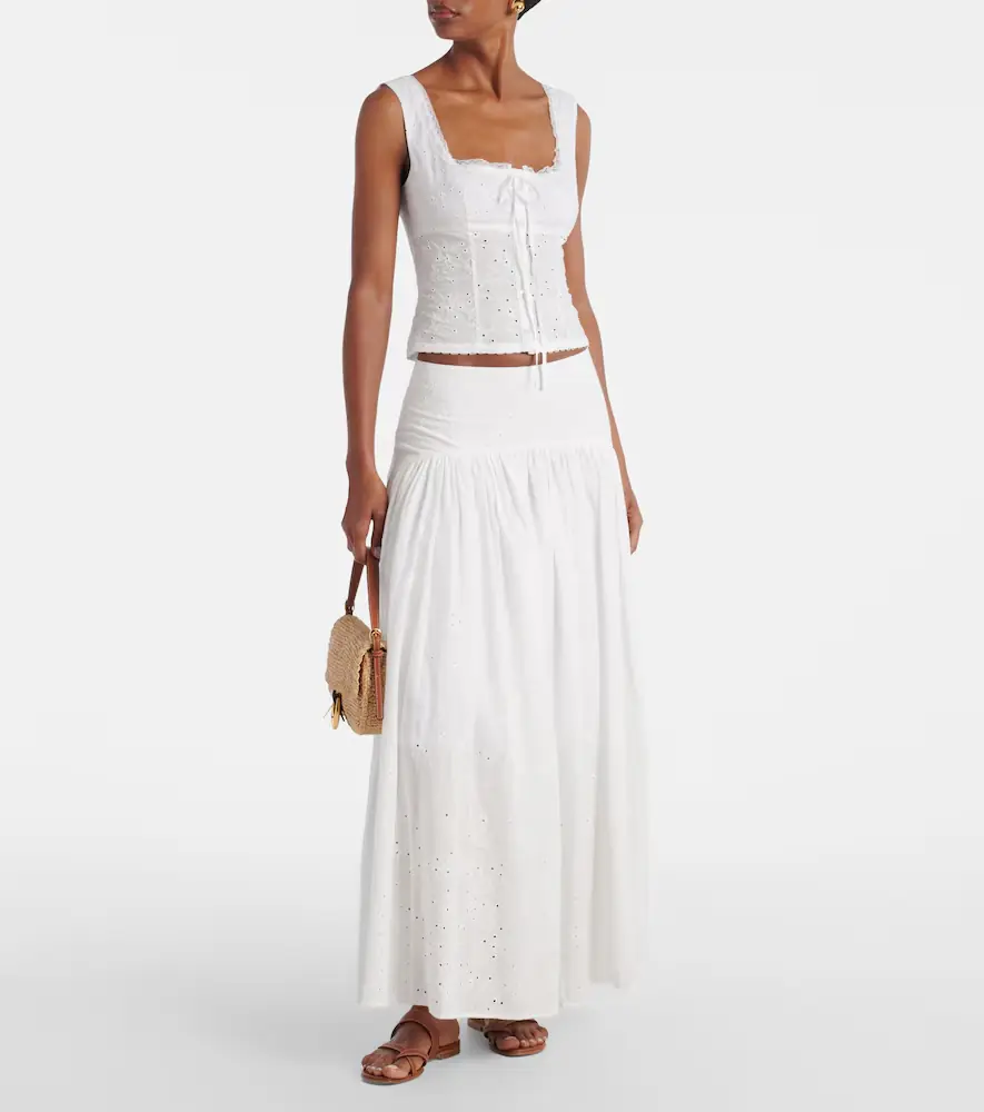 Staud Procida pleated cotton maxi skirt | Thumbnail 4 Staud Procida pleated cotton maxi skirt | Thumbnail 4