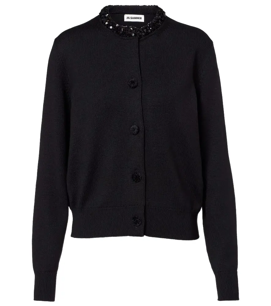 Jil Sander Sequined virgin wool cardigan