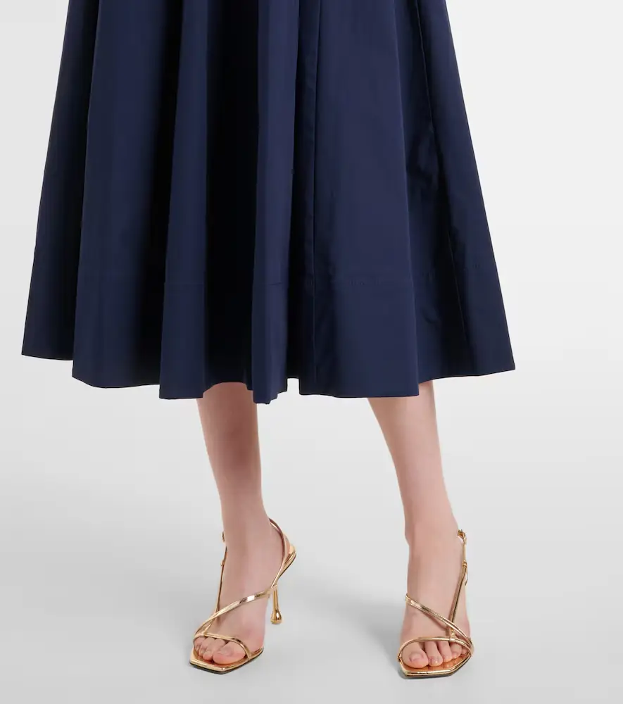 Staud Wells pleated cotton midi dress | Thumbnail 5