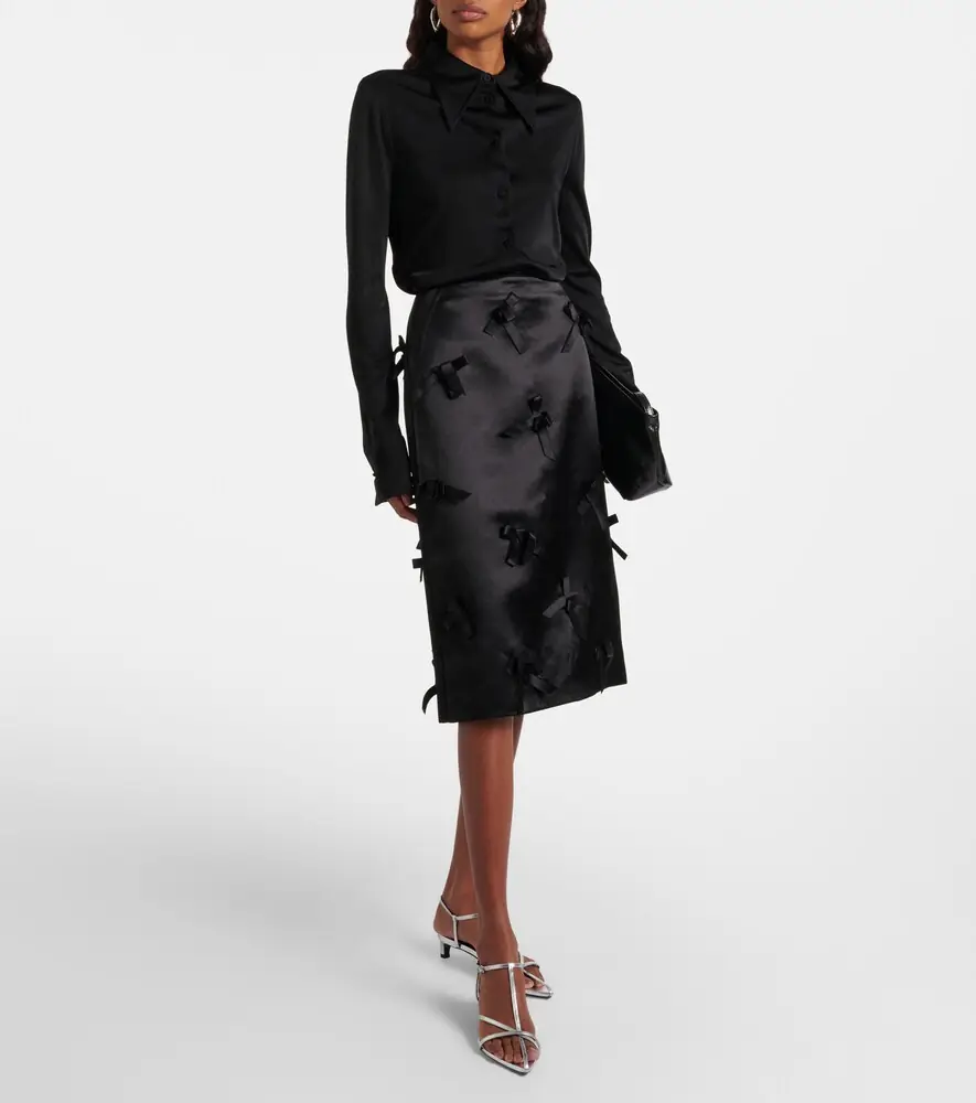 Jil Sander Bow-detail satin midi skirt | Thumbnail 3
