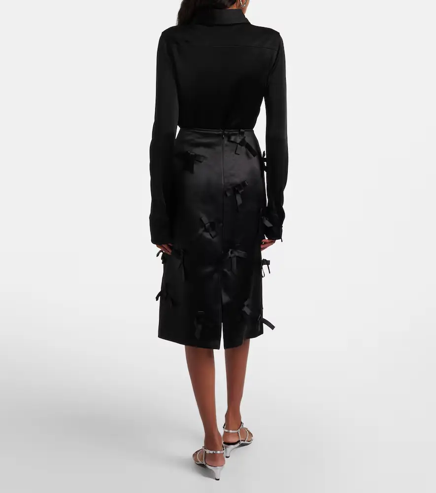 Jil Sander Bow-detail satin midi skirt | Thumbnail 5