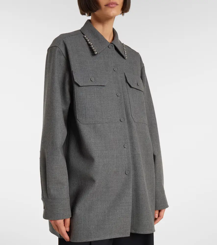 Jil Sander Beaded wool canvas shirt | Thumbnail 6