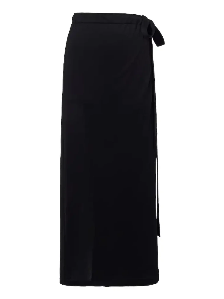 Cotton and silk midi skirt