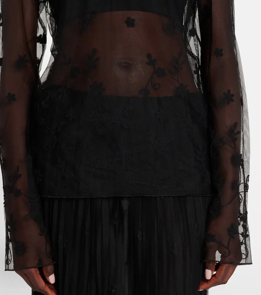 TOTEME Embroidered tulle blouse | Thumbnail 2 TOTEME Embroidered tulle blouse | Thumbnail 2