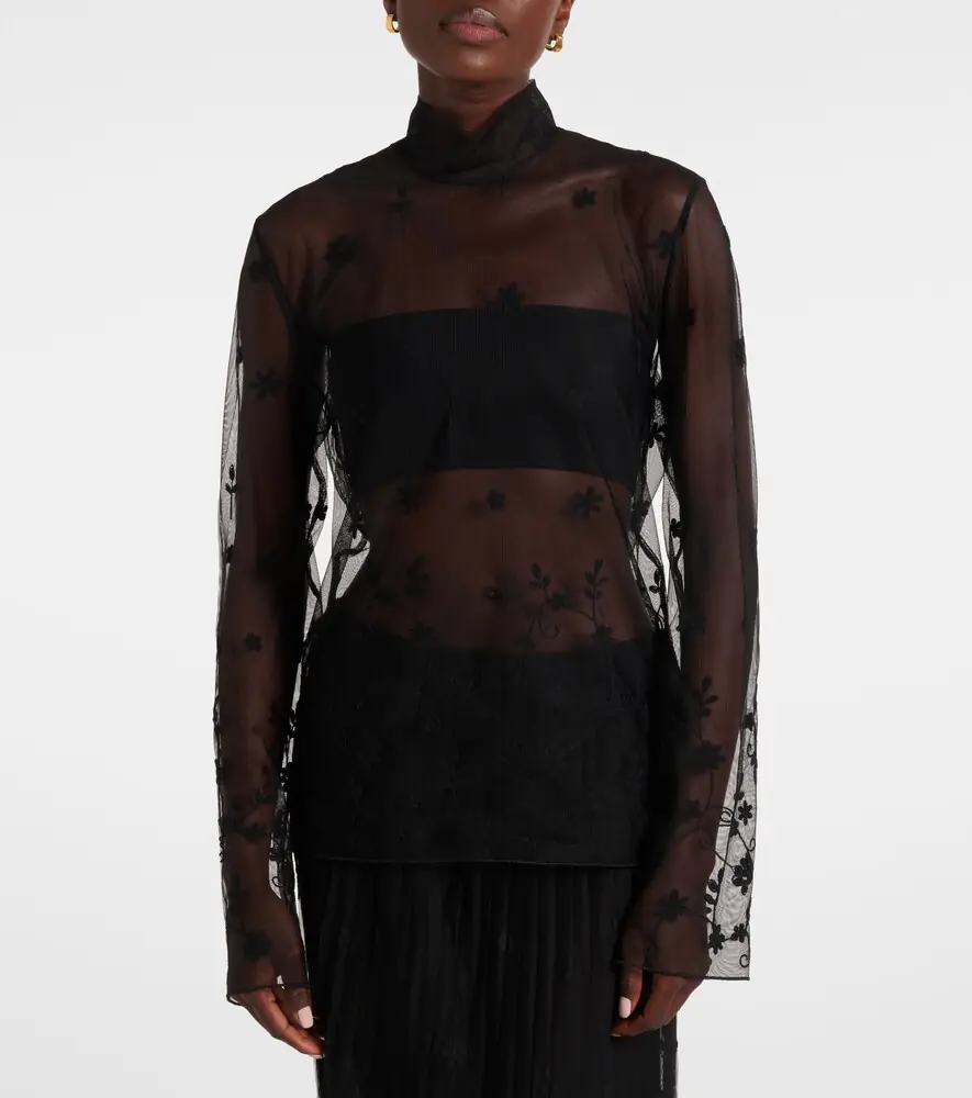 TOTEME Embroidered tulle blouse | Thumbnail 6 TOTEME Embroidered tulle blouse | Thumbnail 6