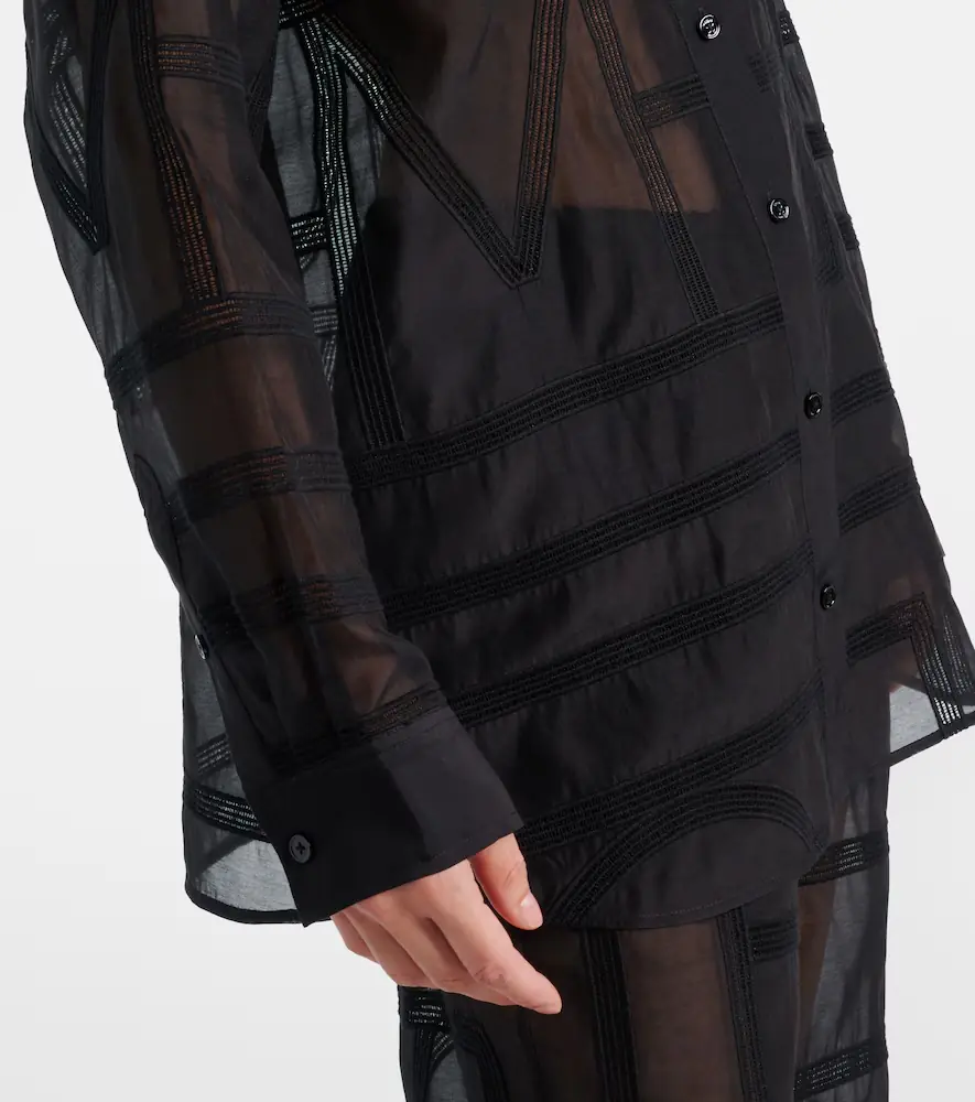 TOTEME Embroidered cotton and silk voile shirt | Thumbnail 5 TOTEME Embroidered cotton and silk voile shirt | Thumbnail 5