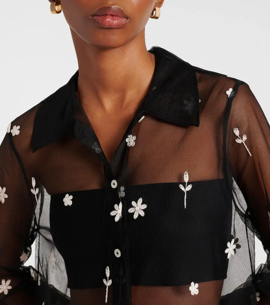 TOTEME Embroidered semi-sheer shirt | Thumbnail 5