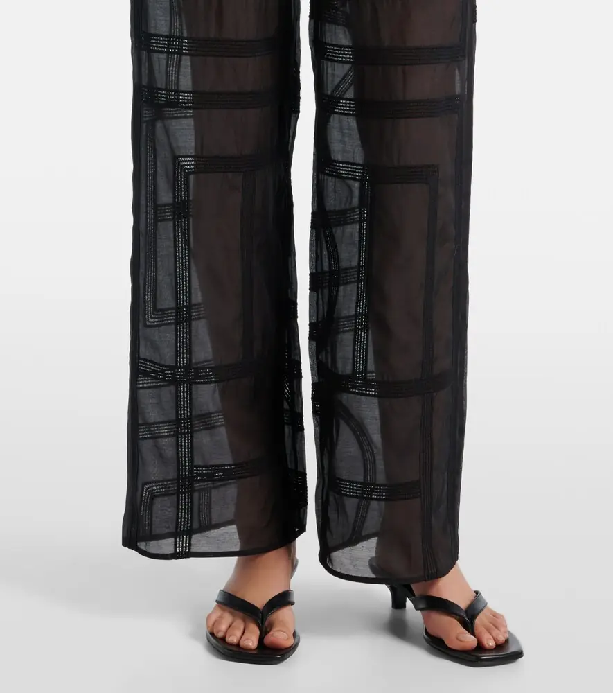 TOTEME Cotton and silk voile wide-leg pants | Thumbnail 2 TOTEME Cotton and silk voile wide-leg pants | Thumbnail 2