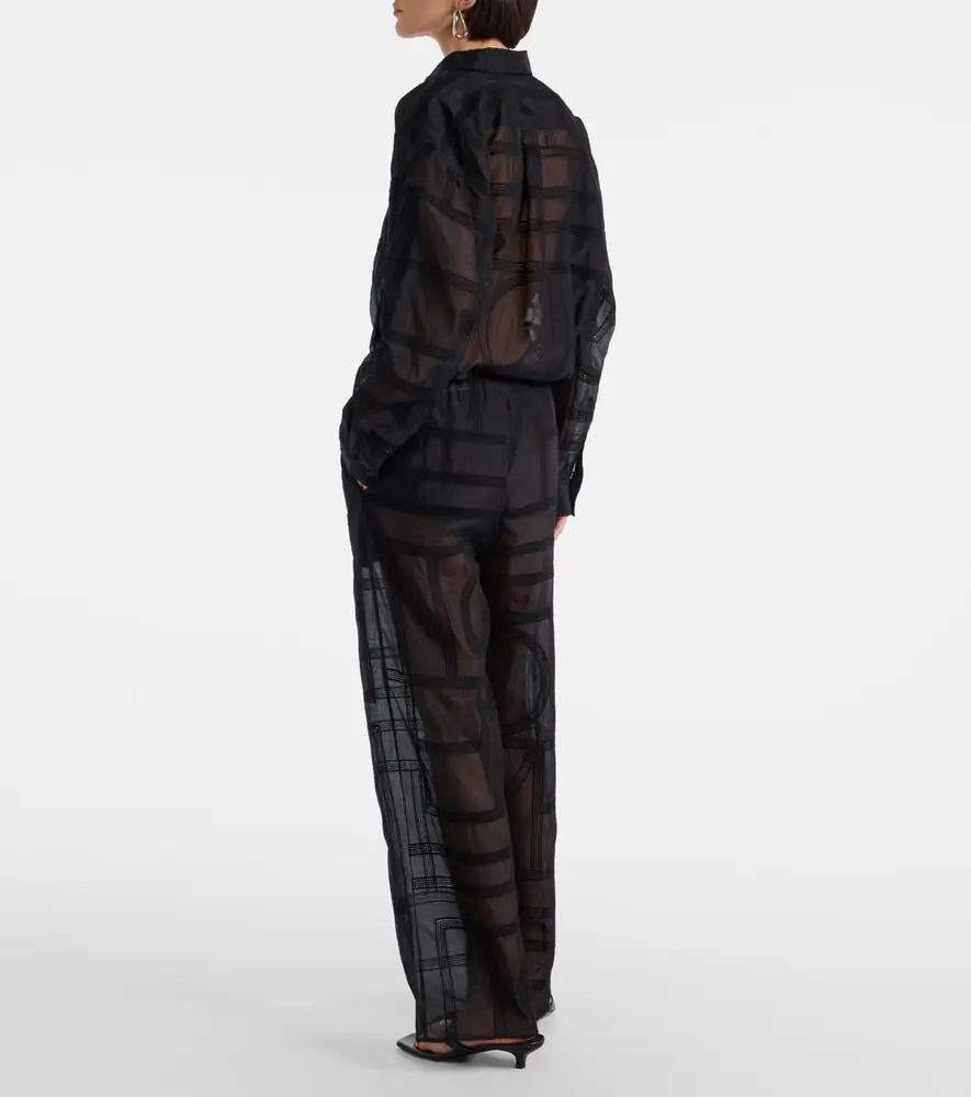TOTEME Cotton and silk voile wide-leg pants | Thumbnail 3 TOTEME Cotton and silk voile wide-leg pants | Thumbnail 3