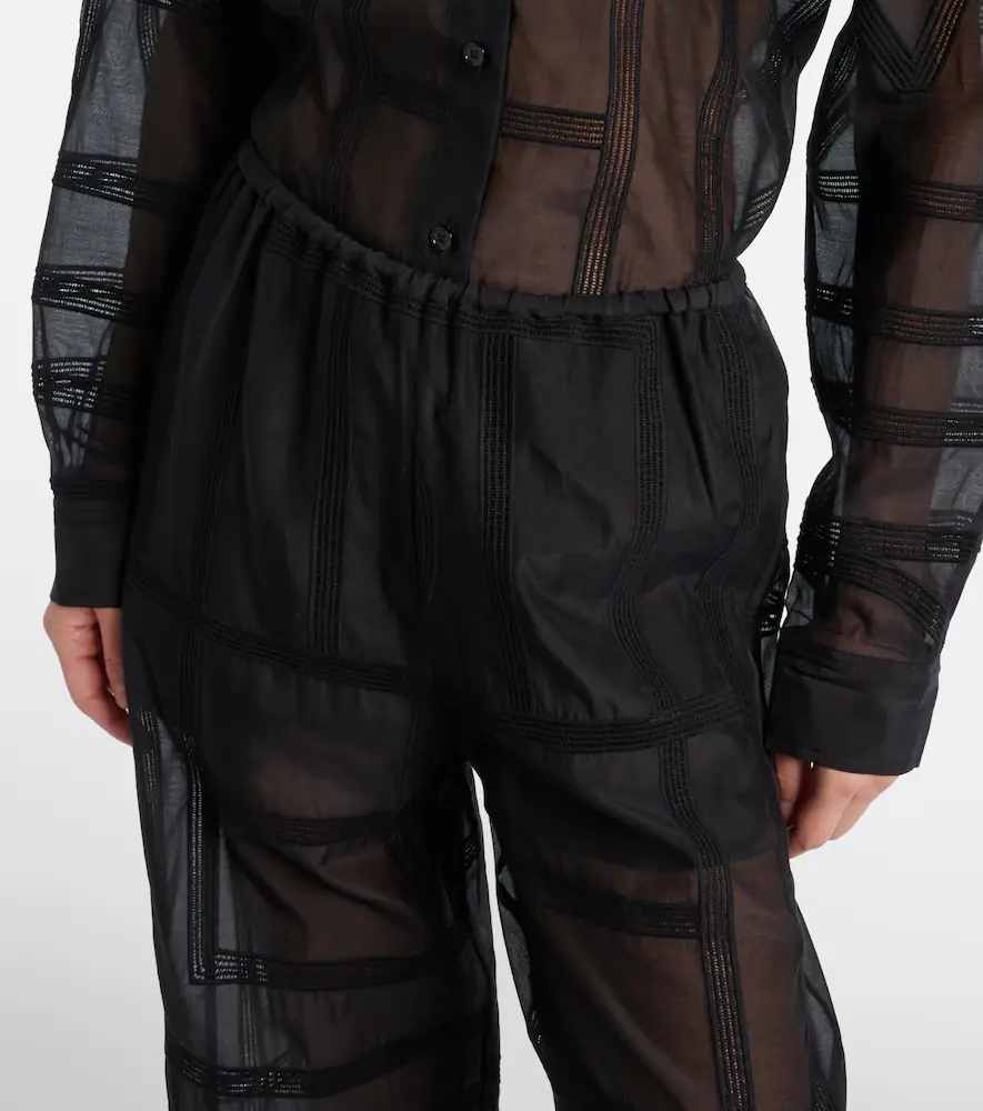 TOTEME Cotton and silk voile wide-leg pants | Thumbnail 4 TOTEME Cotton and silk voile wide-leg pants | Thumbnail 4