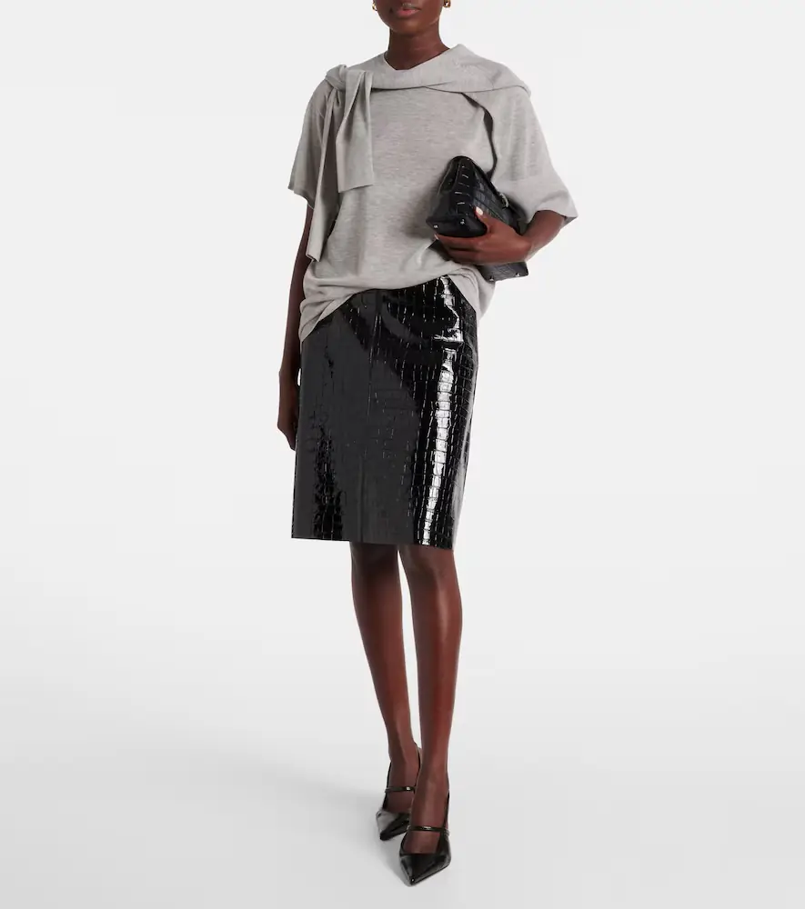 TOTEME Croc-effect leather miniskirt | Thumbnail 4 TOTEME Croc-effect leather miniskirt | Thumbnail 4