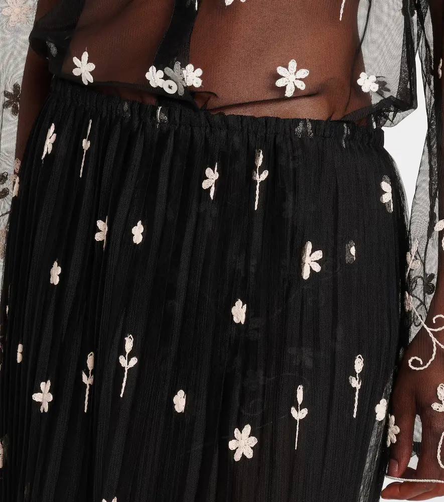 TOTEME Embroidered plissé tulle midi skirt | Thumbnail 2