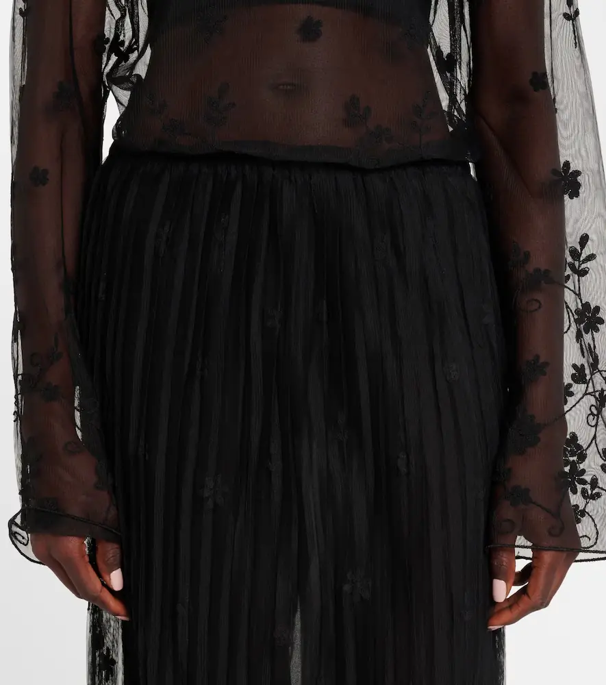 TOTEME Embroidered plissé tulle midi skirt | Thumbnail 3 TOTEME Embroidered plissé tulle midi skirt | Thumbnail 3