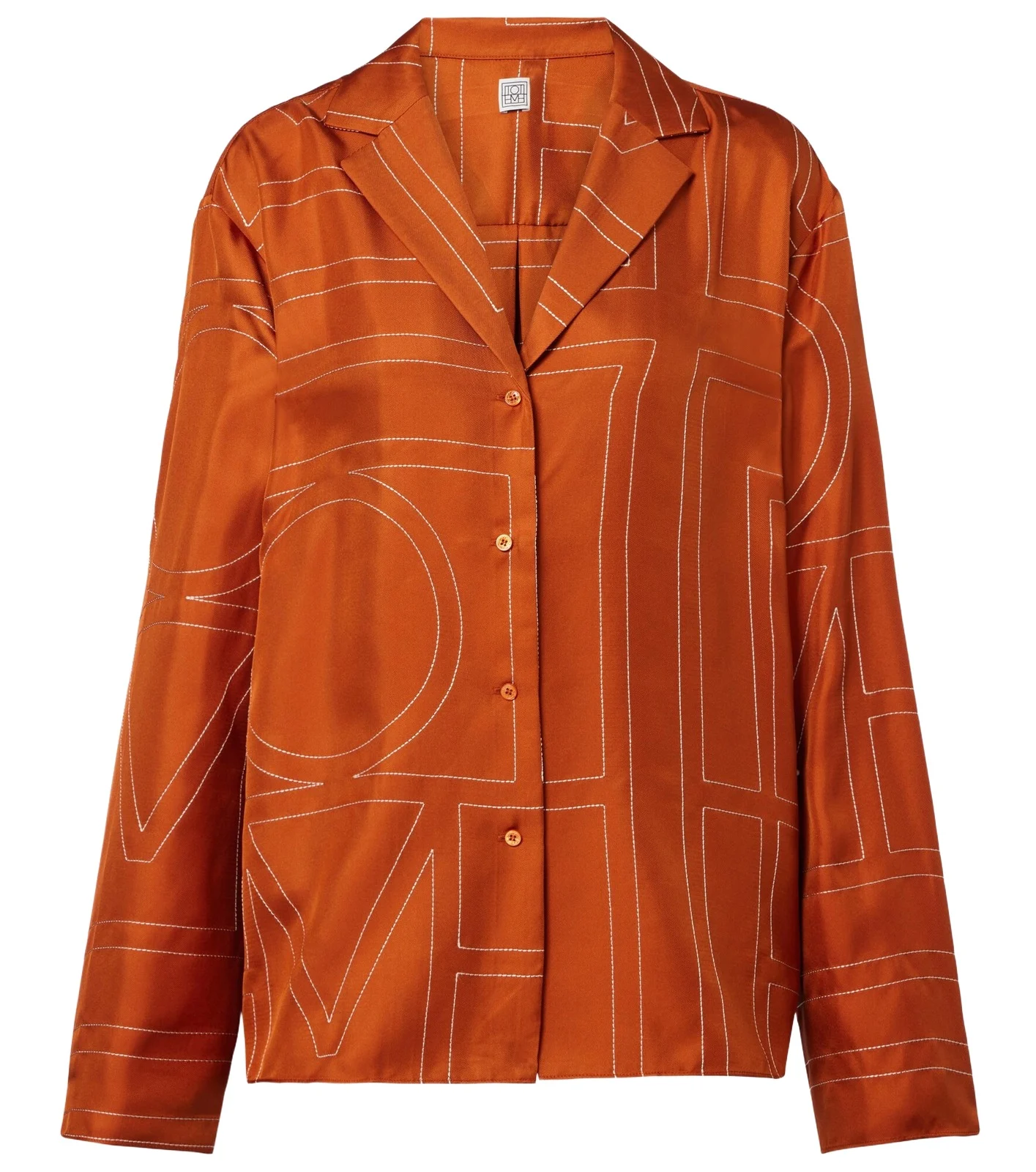 Monogram silk twill pajama shirt