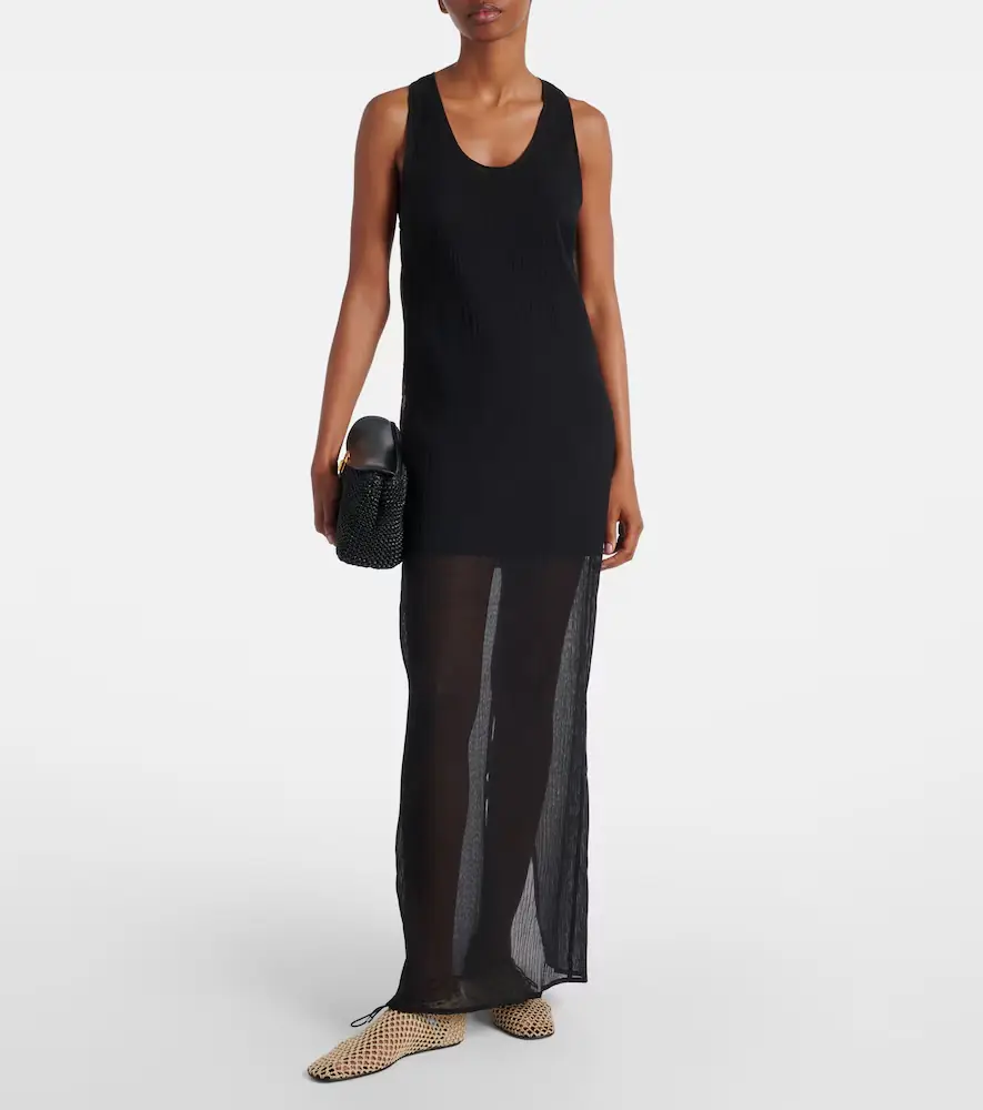 TOTEME Semi-sheer cotton and silk maxi dress | Thumbnail 2