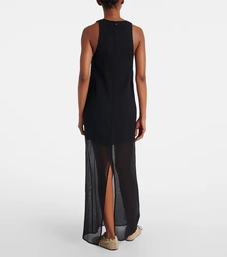 TOTEME Semi-sheer cotton and silk maxi dress | Thumbnail 3