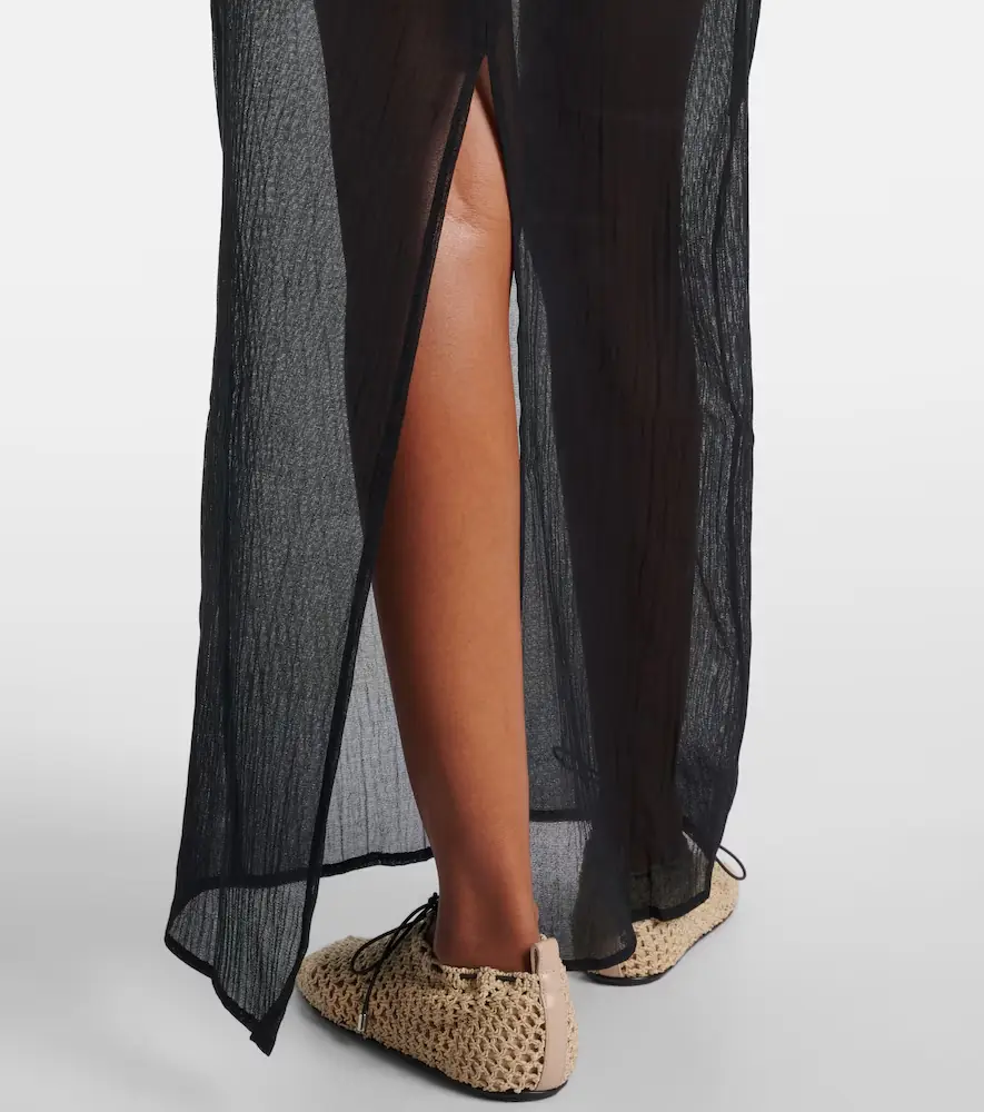TOTEME Semi-sheer cotton and silk maxi dress | Thumbnail 4