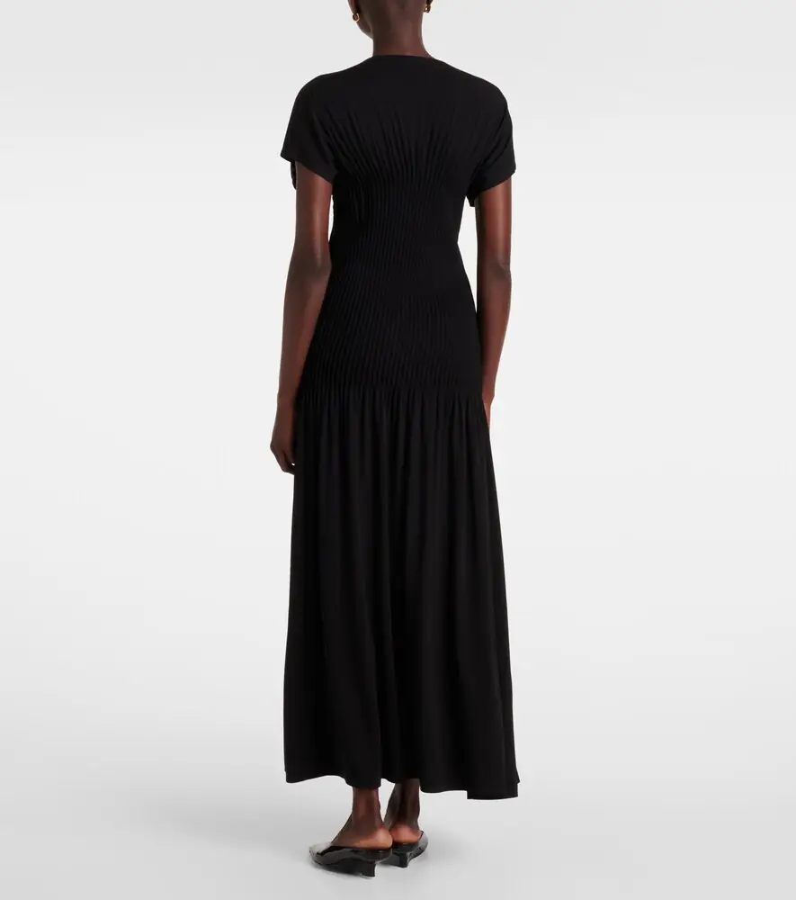 TOTEME Pleated jersey maxi dress | Thumbnail 3