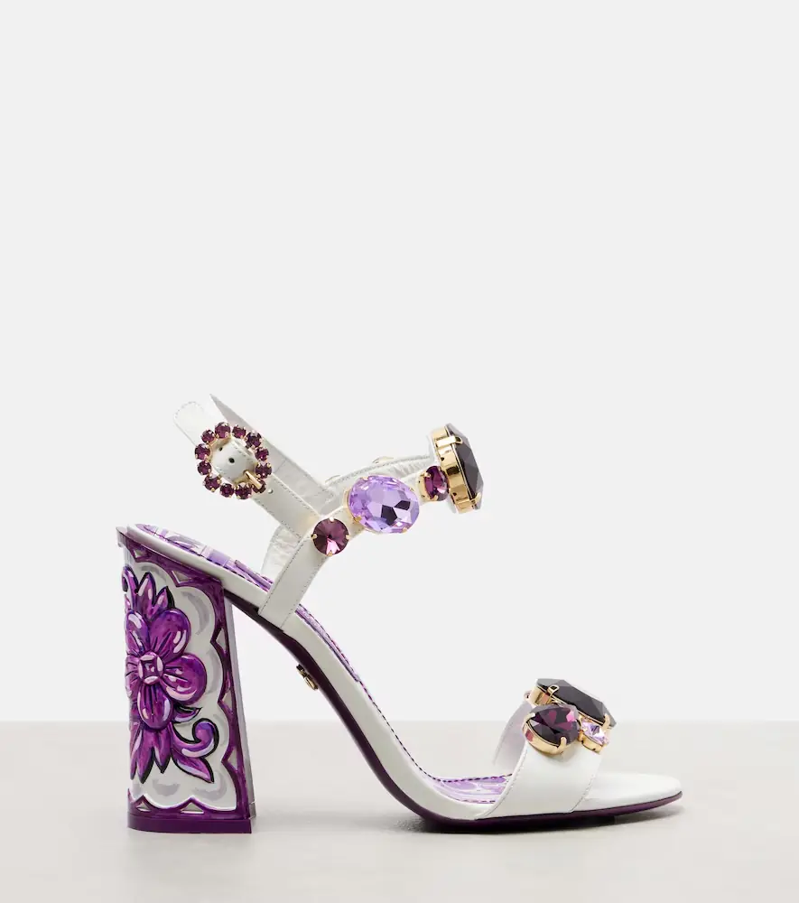 Dolce & Gabbana Majolica embellished leather sandals | Thumbnail 2