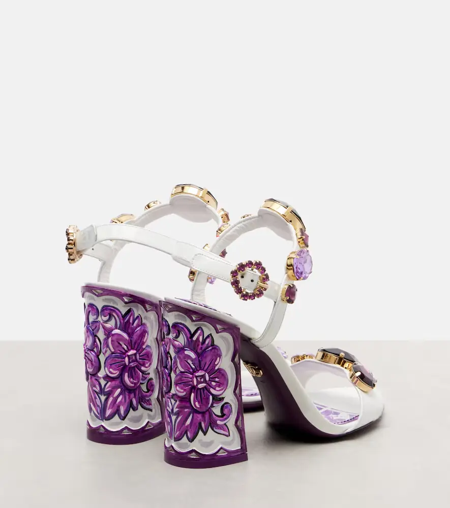 Dolce & Gabbana Majolica embellished leather sandals | Thumbnail 3