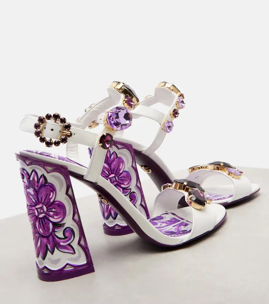 Dolce & Gabbana Majolica embellished leather sandals | Thumbnail 4