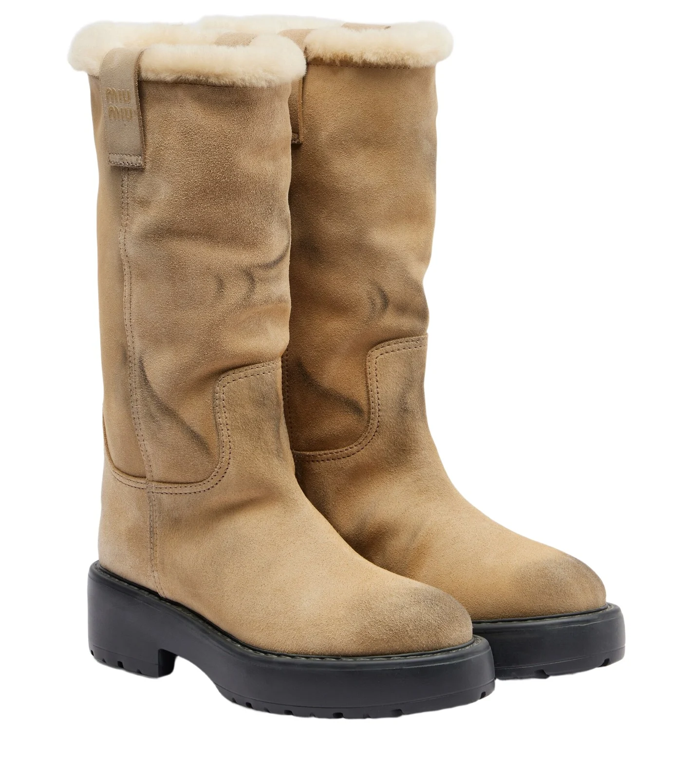 Shearling-lined suede knee-high boots Shearling-lined suede knee-high boots