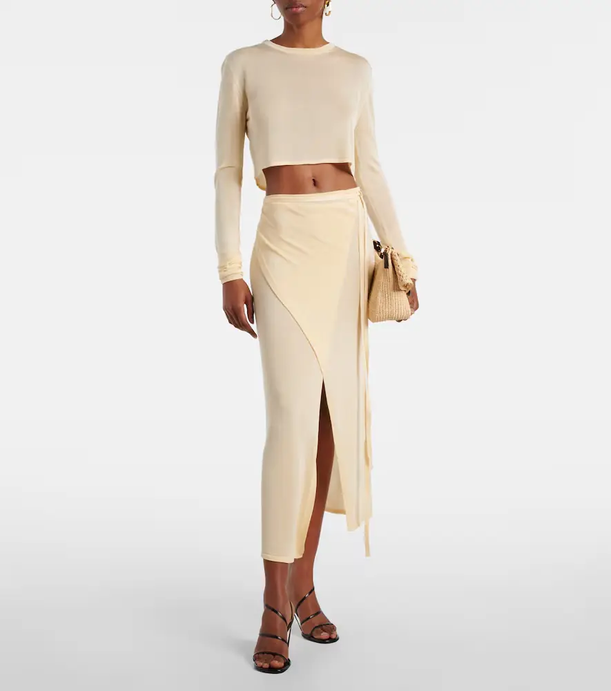 The Frankie Shop Alsen knitted sheer wrap skirt | Thumbnail 2 The Frankie Shop Alsen knitted sheer wrap skirt | Thumbnail 2