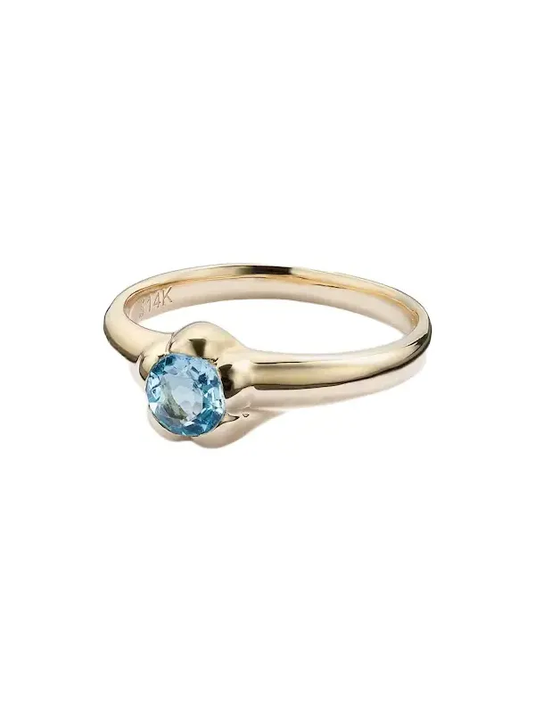 Morrison 14kt gold ring with blue topaz