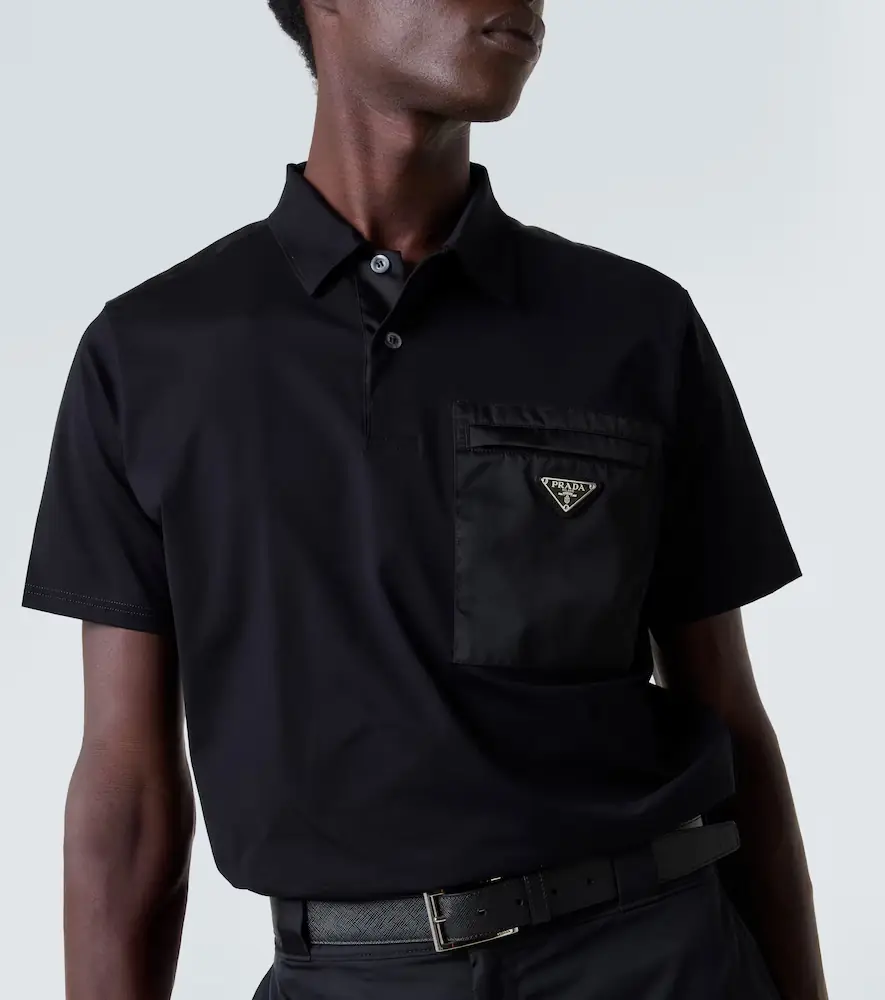 Prada Re-Nylon cotton-blend polo shirt | Thumbnail 2