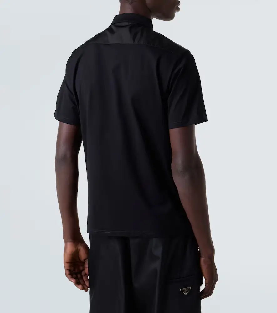 Prada Re-Nylon cotton-blend polo shirt | Thumbnail 3