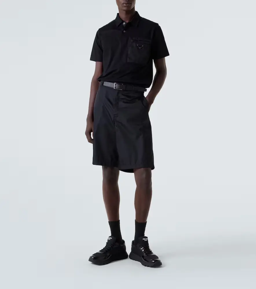 Prada Re-Nylon cotton-blend polo shirt | Thumbnail 5