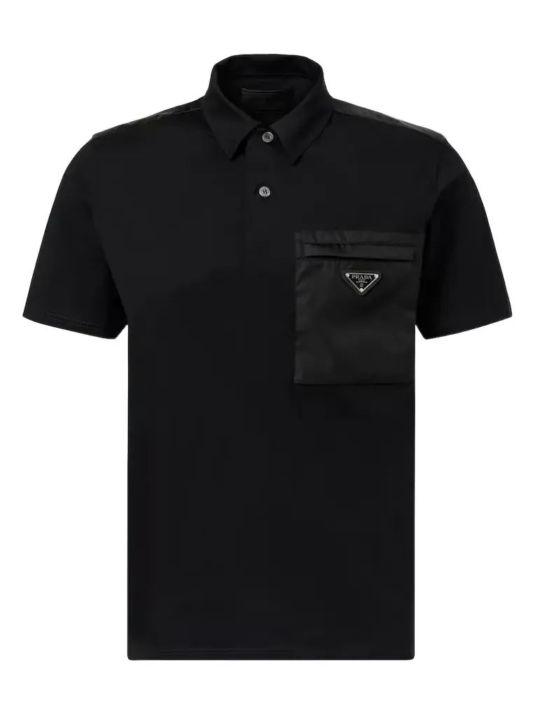 Re-Nylon cotton-blend polo shirt