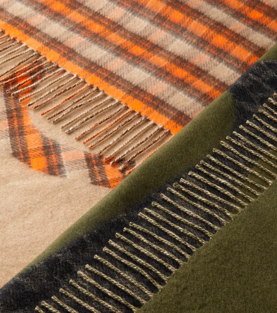 Loewe Anagram checked wool and cashmere blanket | Thumbnail 5