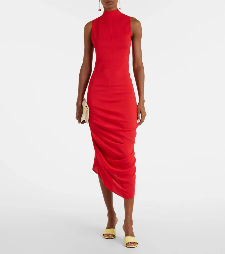 Jacquemus J draped crêpe midi dress | Thumbnail 5