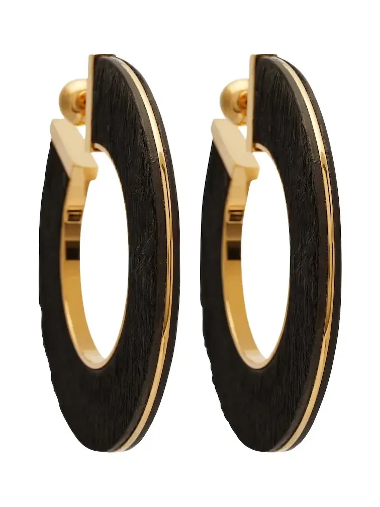 Alaïa Blade Medium leather hoop earrings Alaïa Blade Medium leather hoop earrings