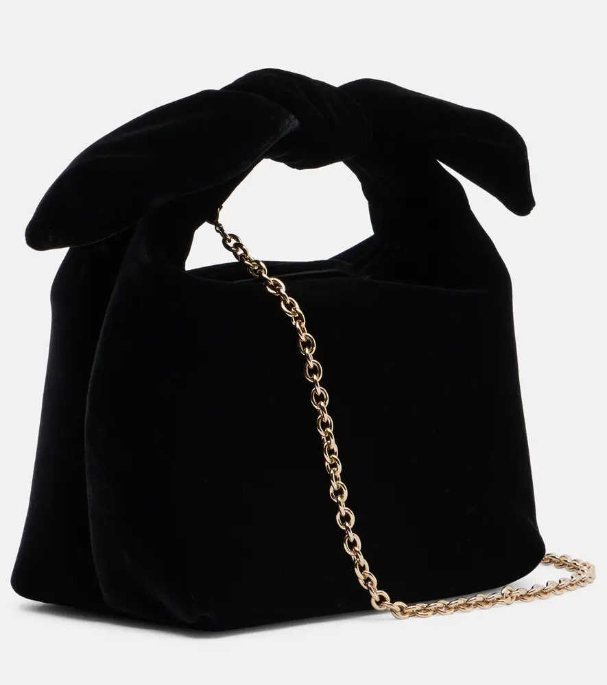 Aquazzura Bow Tie Small velvet tote bag | Thumbnail 6