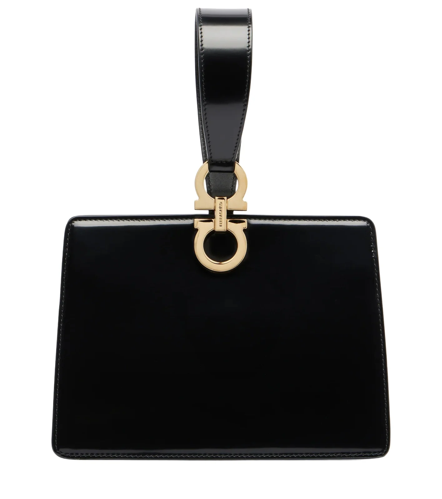 Gancini Small patent leather clutch