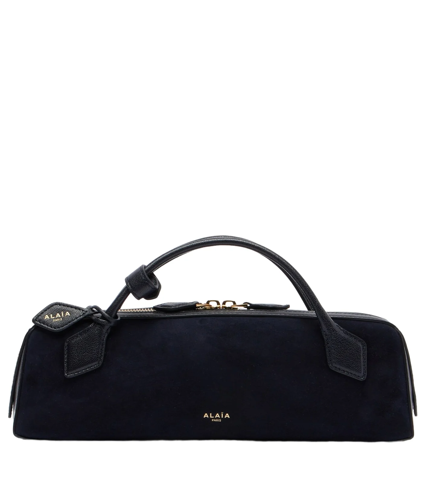 Le Teckel Small suede clutch