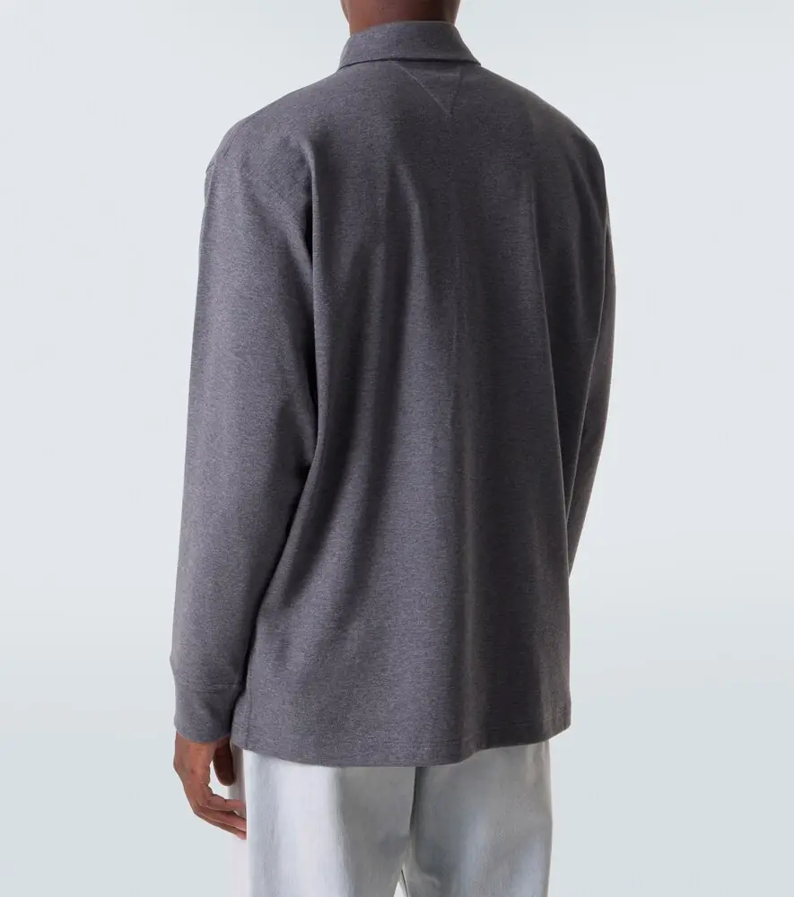 Bottega Veneta Intrecciato cotton jersey polo sweater | Thumbnail 3 Bottega Veneta Intrecciato cotton jersey polo sweater | Thumbnail 3
