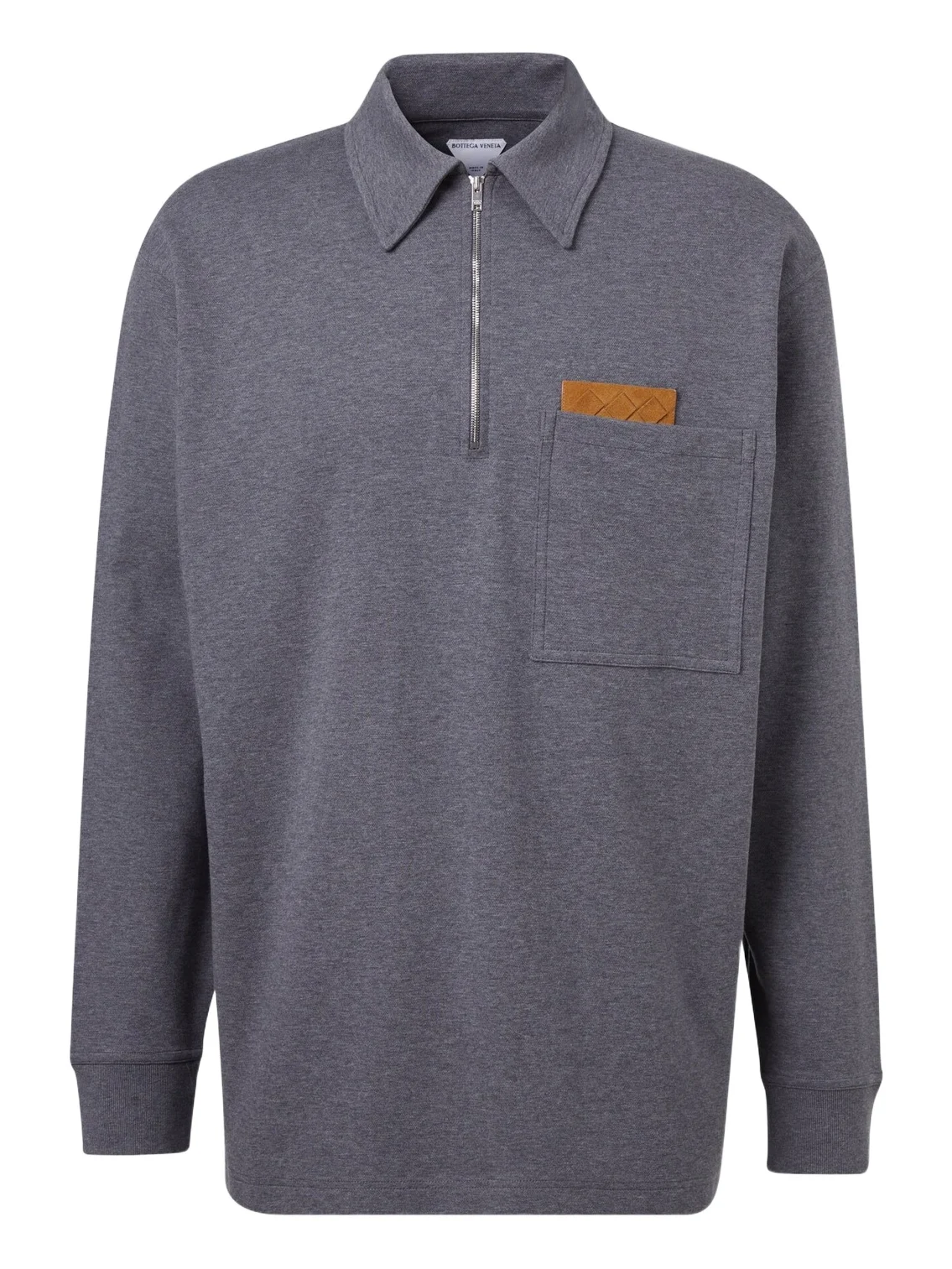 Intrecciato cotton jersey polo sweater Intrecciato cotton jersey polo sweater