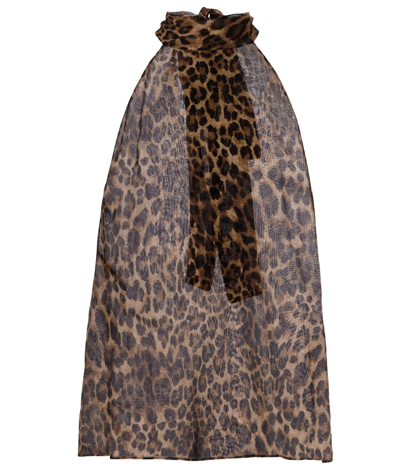 Alla tie-neck leopard-print silk top Alla tie-neck leopard-print silk top