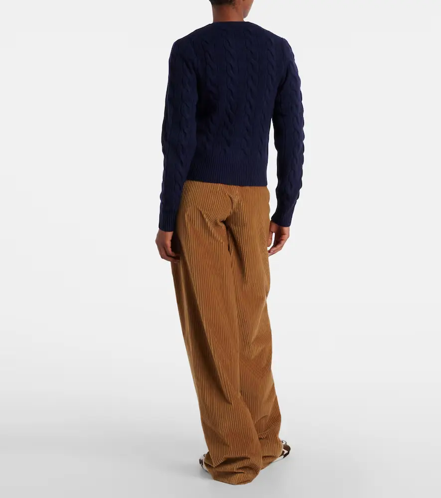 Polo Ralph Lauren Pony cable-knit wool and cashmere cardigan | Thumbnail 3