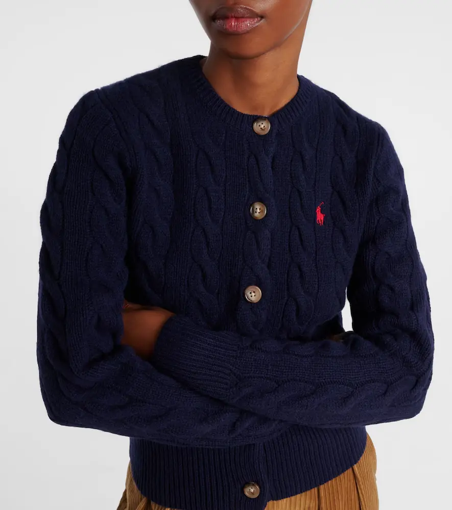 Polo Ralph Lauren Pony cable-knit wool and cashmere cardigan | Thumbnail 4