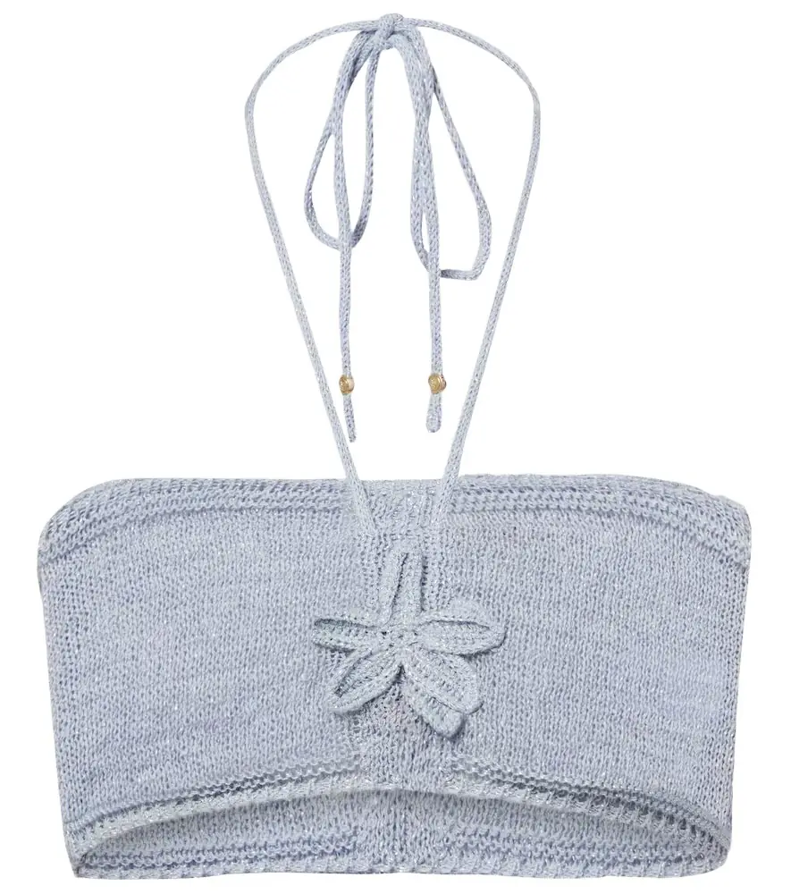 Bananhot Zorya halterneck lamé top