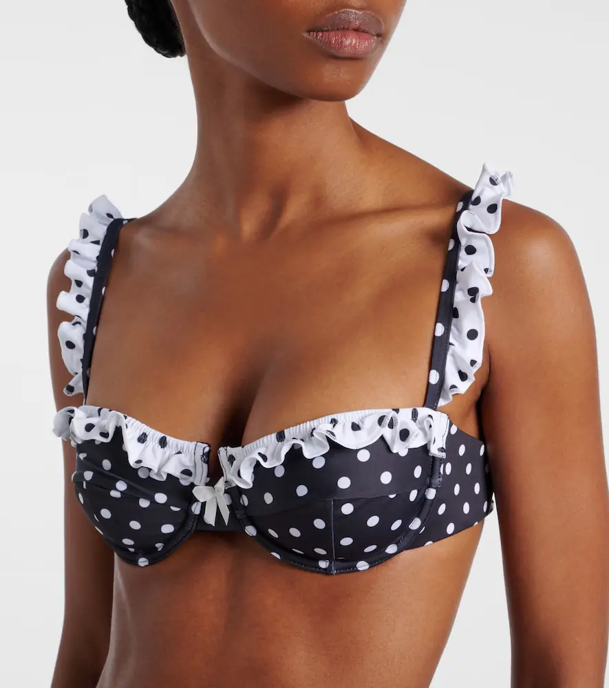 Bananhot Angela polka-dot ruffled bikini top | Thumbnail 4