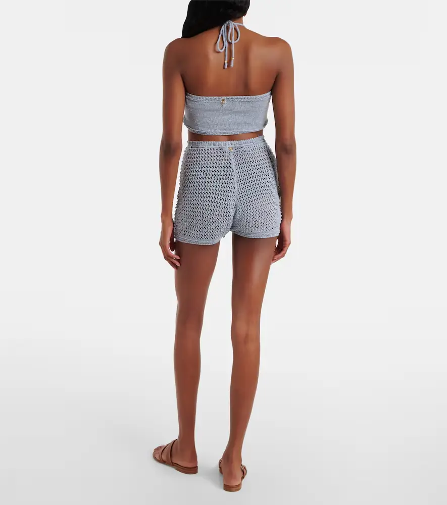 Bananhot Zorya open-knit lamé shorts | Thumbnail 3